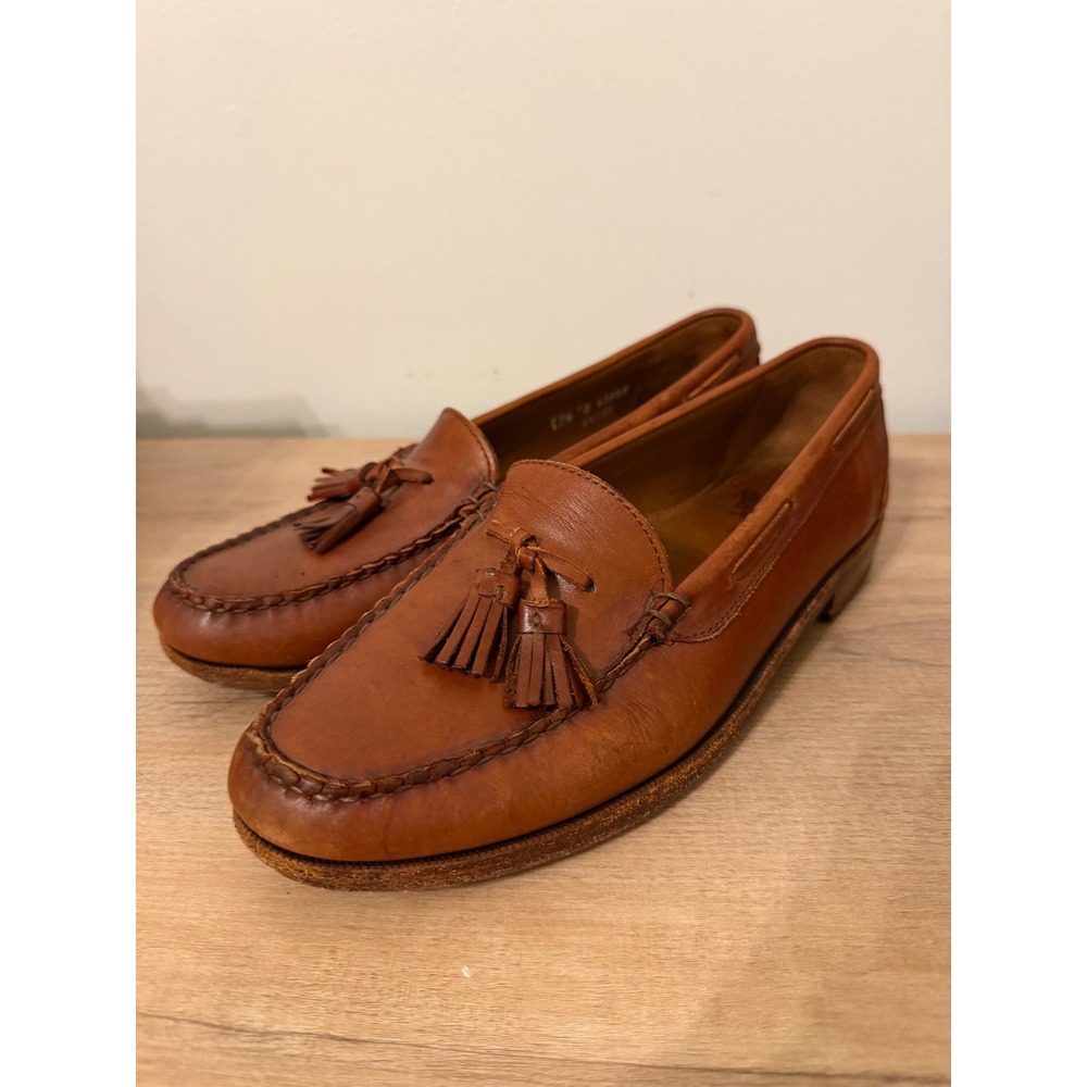 Allen Edmonds Naples Tan Leather Tassel Loafers Mens 9.5 D Made in USA 42585